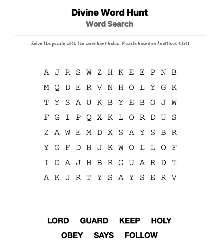 Following the Leader word-search